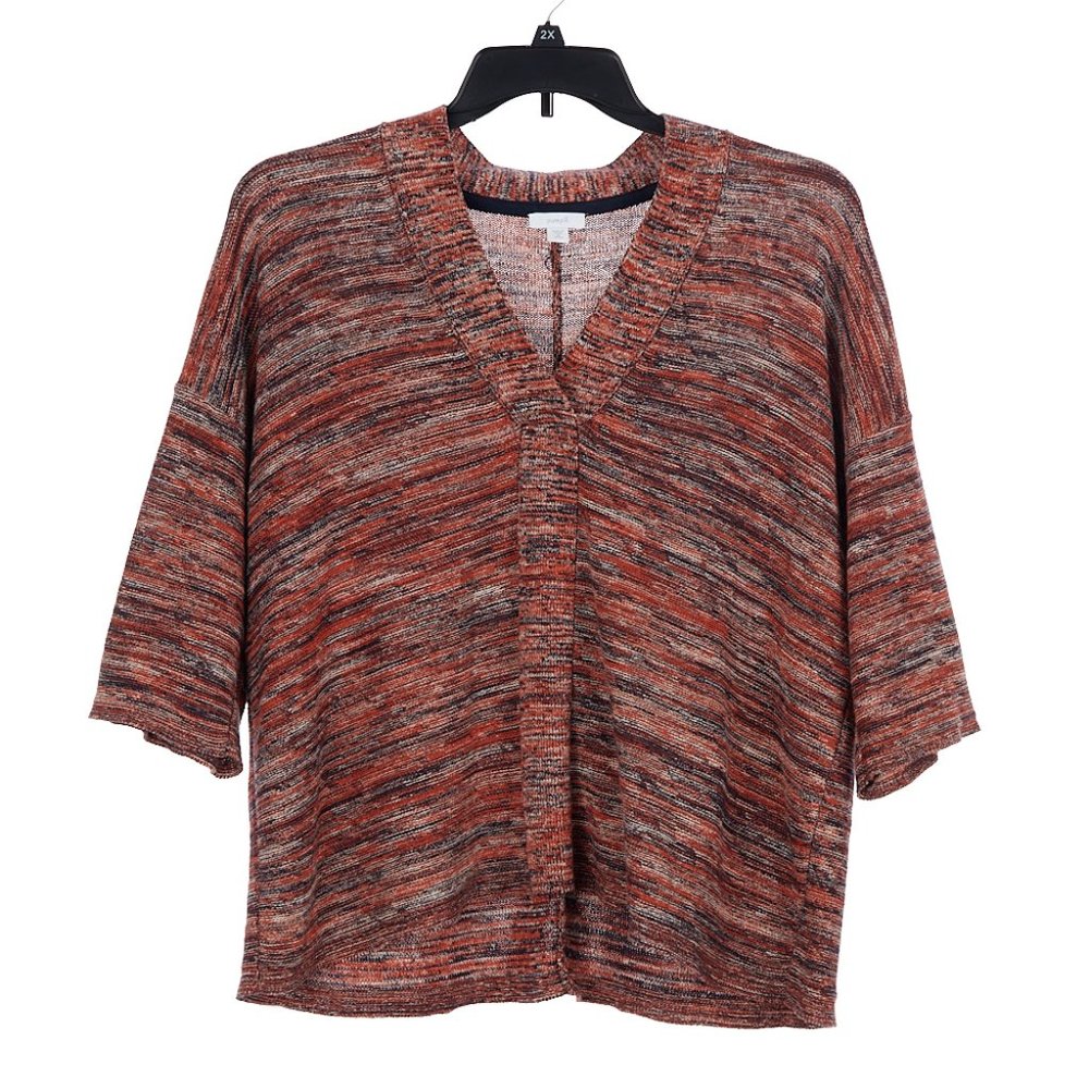 PureJill Boxy Oversized Cotton Blend V Neck Sweater Top Size XS Petite